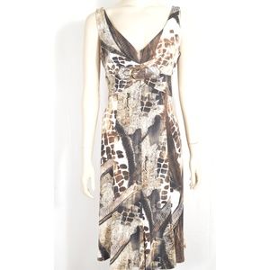 Joseph Ribkoff dress SZ 8 sleeveless white brown